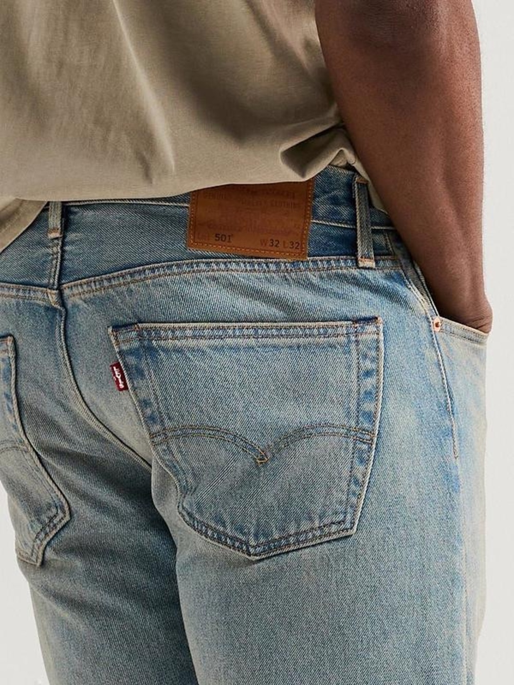 Levi's light blue denim 501 straight leg jeans 36x32